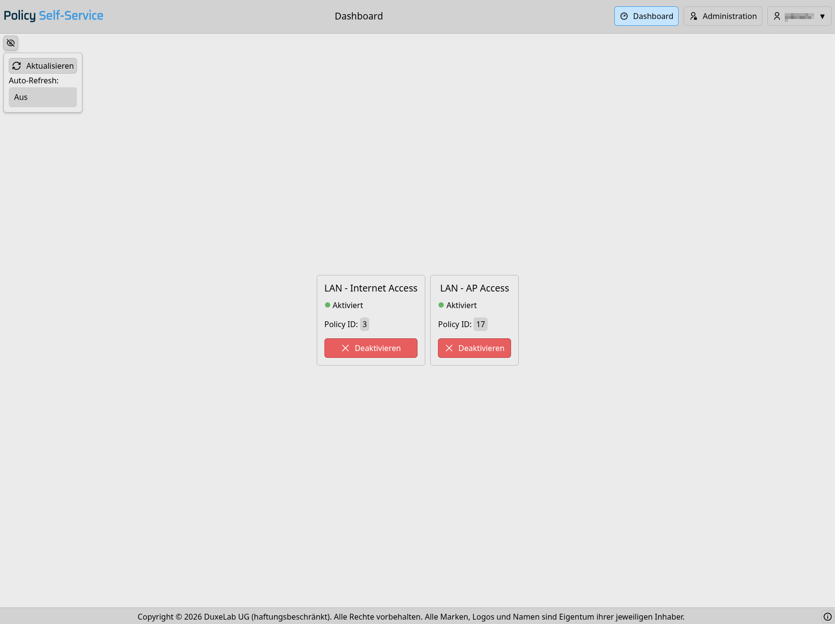 Dashboard Übersicht