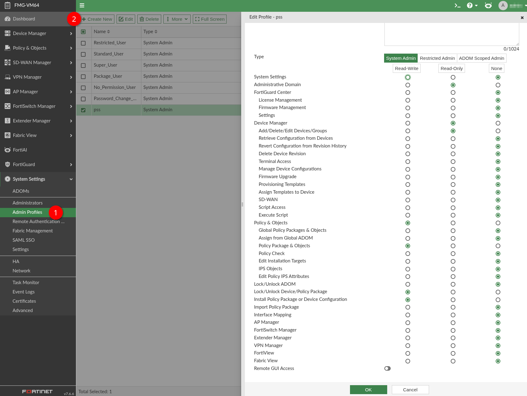 Admin-Profil anlegen