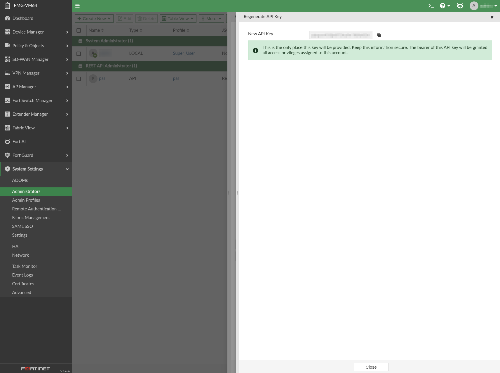 REST-API Admin anlegen