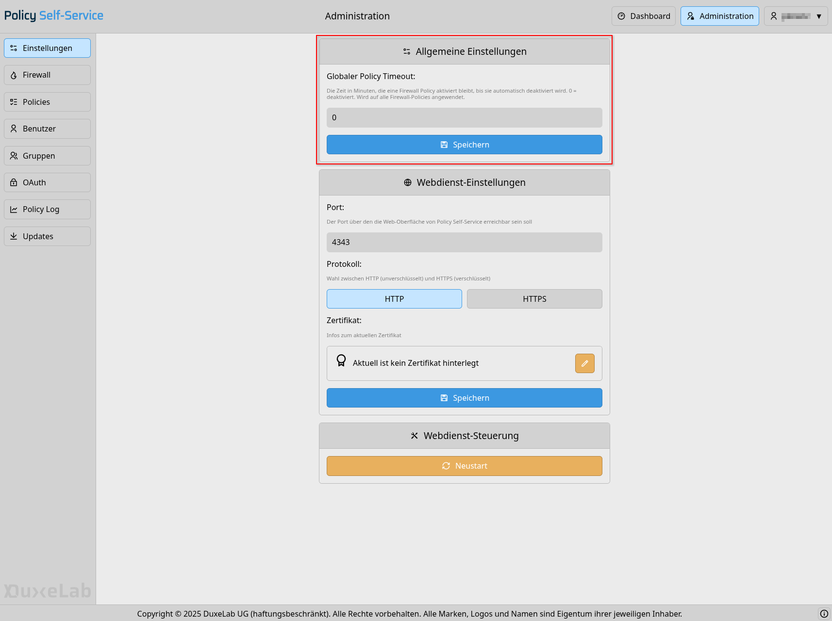 GlobalerPolicyTimeout