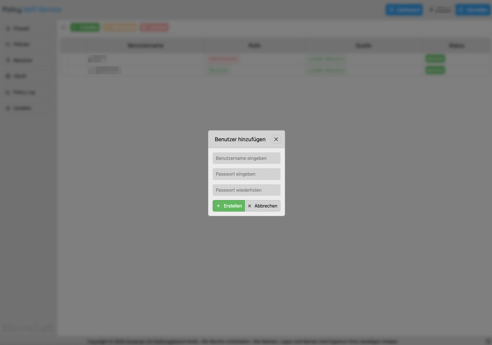 Benutzer-Erstellung