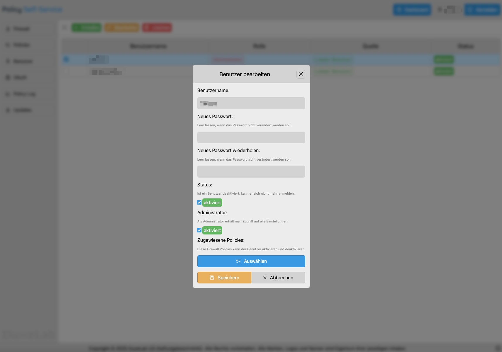 Benutzer-Bearbeitung